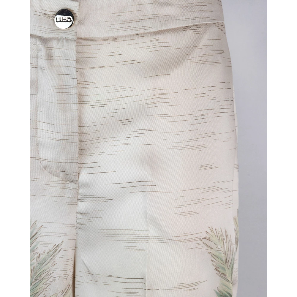 Liu Jo Hoge Taille Groene Bedrukte Broek Multicolor Dames