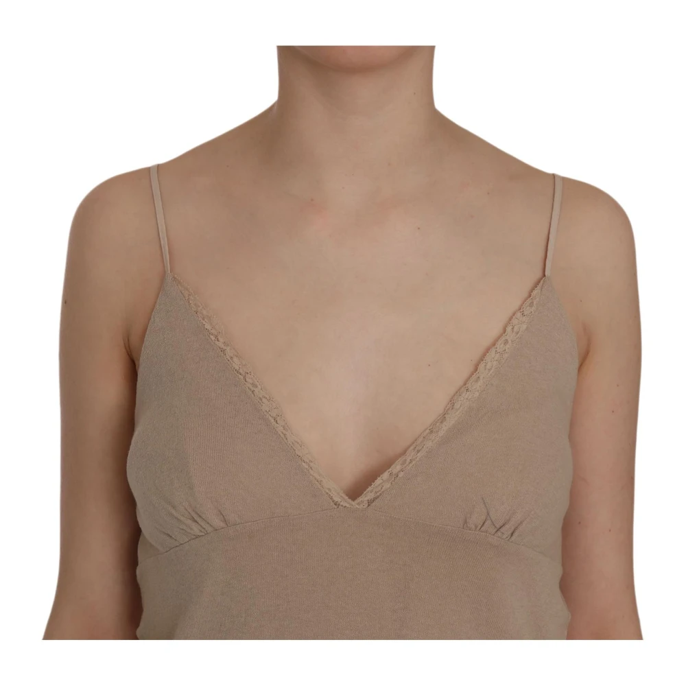Pink Memories Beige Kant Mini Jurk Beige Dames