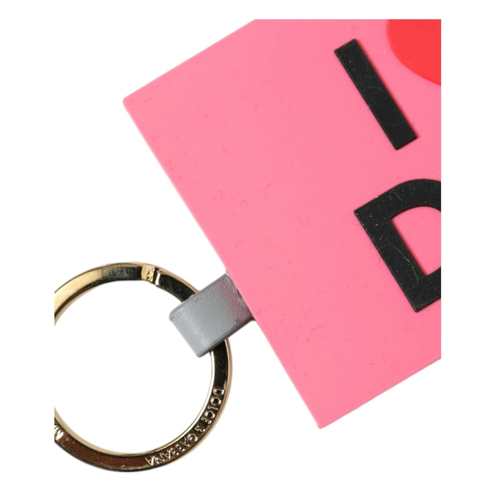 Dolce & Gabbana Elegant Trifold Goud & Roze Sleuteletui Pink Dames