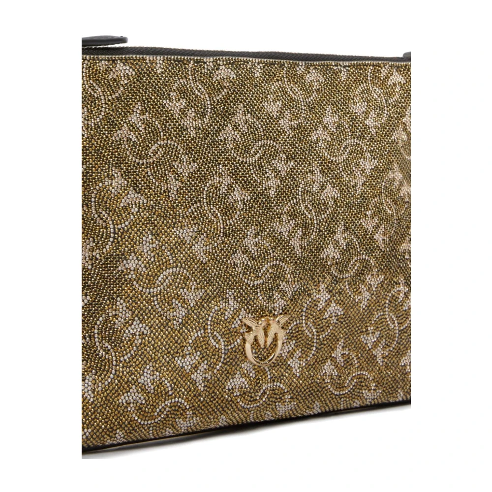 pinko Gouden Monogram Ketting Schoudertas Yellow Dames