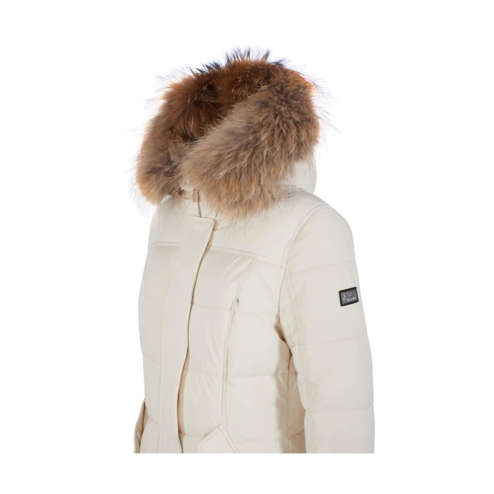 YES ZEE Gewatteerde Softshell Jas met Bont Capuchon White Dames