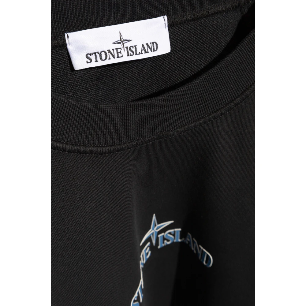 Stone Island Sweatshirt met logo Black Heren