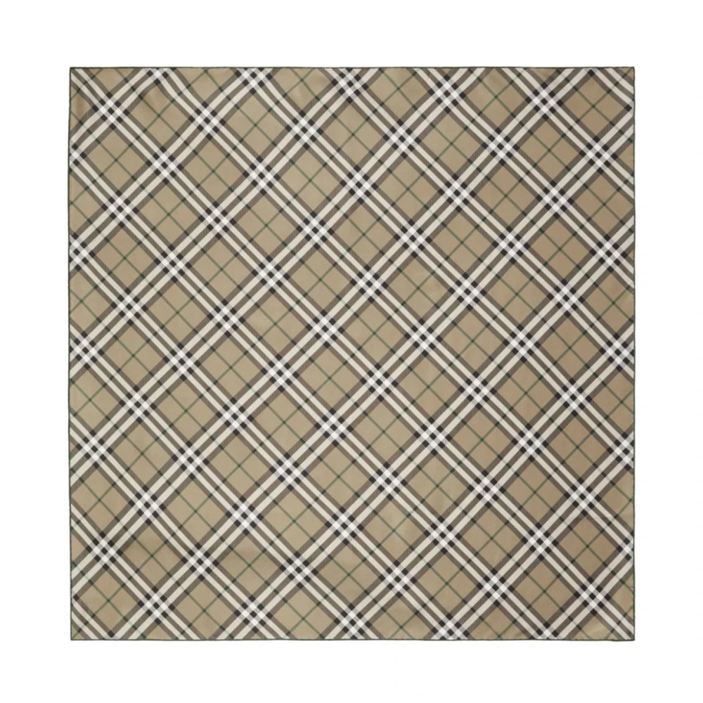 Burberry Zijden Twill Check Sjaal Beige Dames