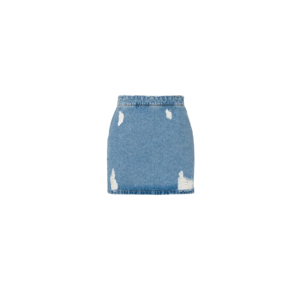 Moschino Women's Blue Cotton Denim Miniskirt