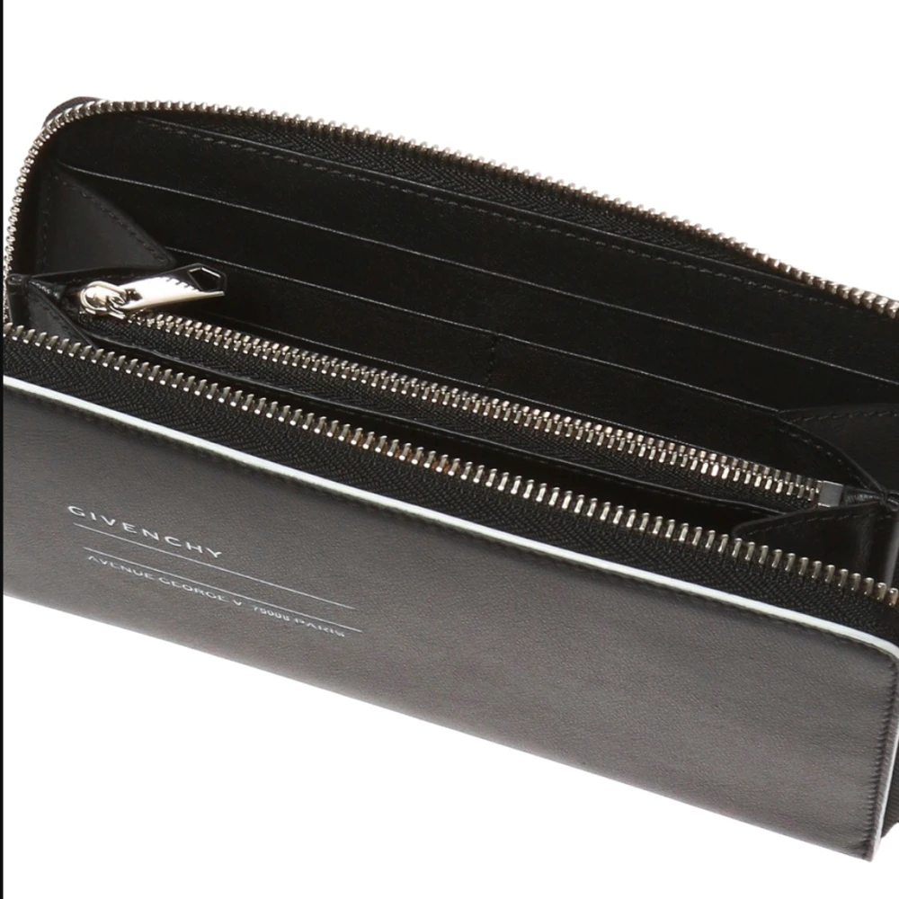 Givenchy Logo Lederen Portemonnee met Logo Black Dames