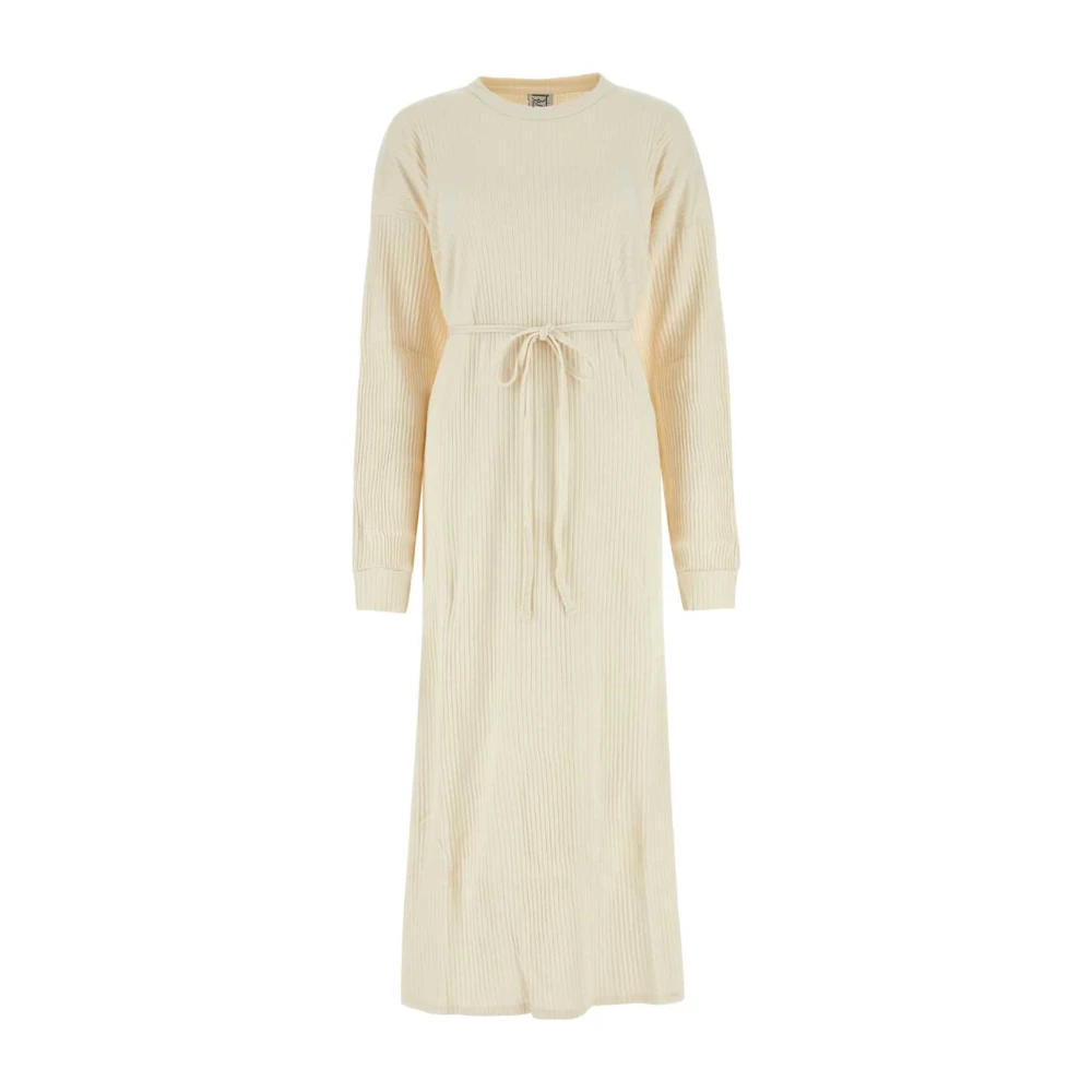 Baserange Elegant Ivory Cotton Dress Beige Dames