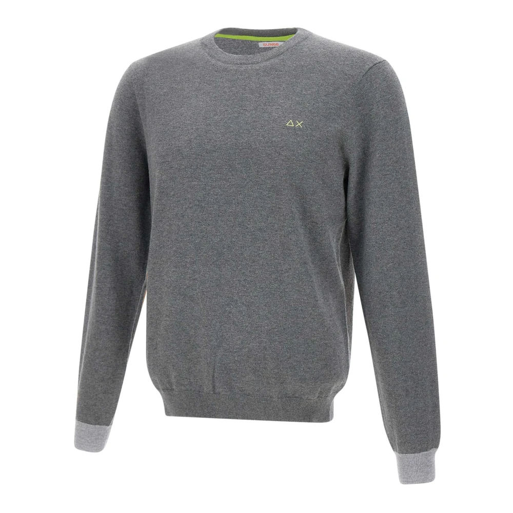Sun68 Mannen Sweater Grijs Crew Neck Gray Heren