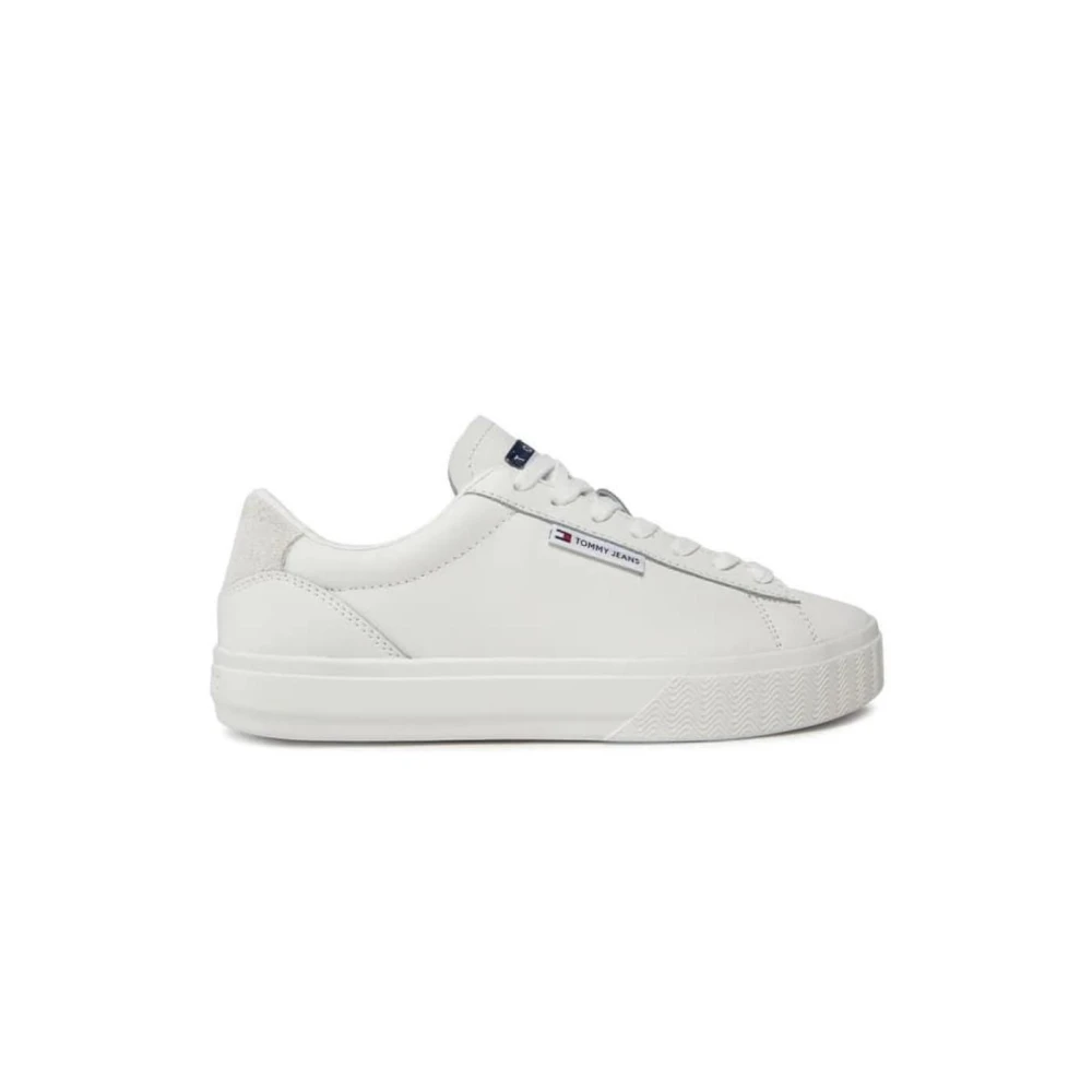 Tommy Hilfiger Women's White Leather Cupsole Trainers - Sneakers - 6 Uk - Shoes