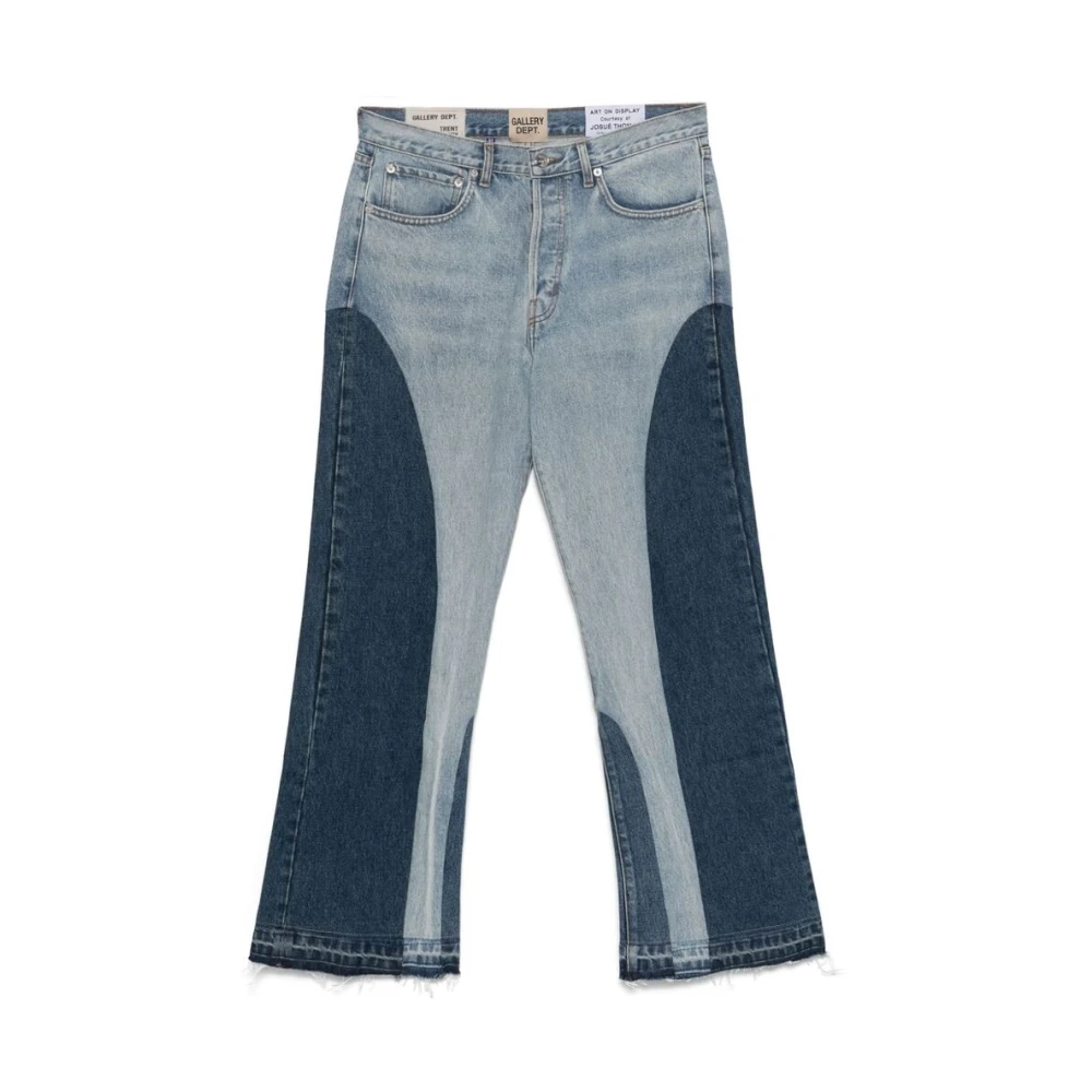 Gallery Dept. Blauwe Katoenen Flared Logo Jeans Blue Heren