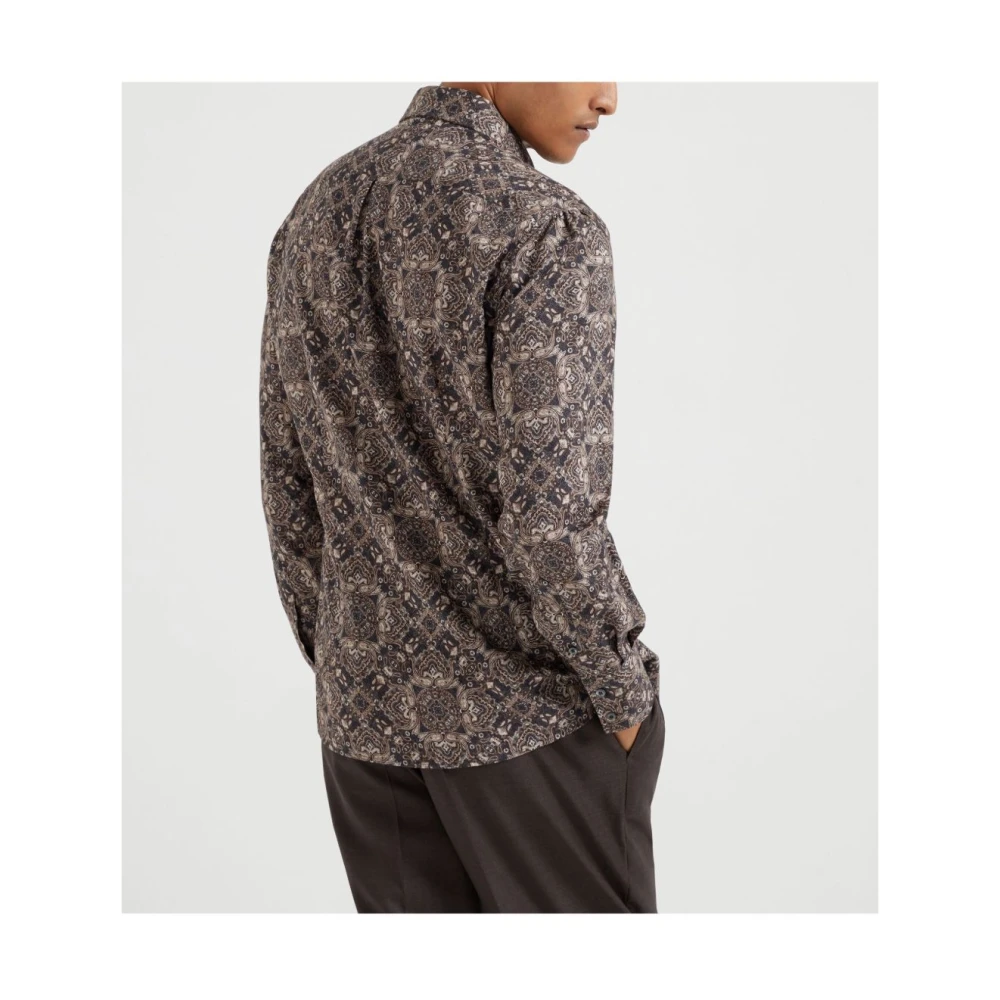 BRUNELLO CUCINELLI Antraciet Shirt voor Mannen Multicolor Heren