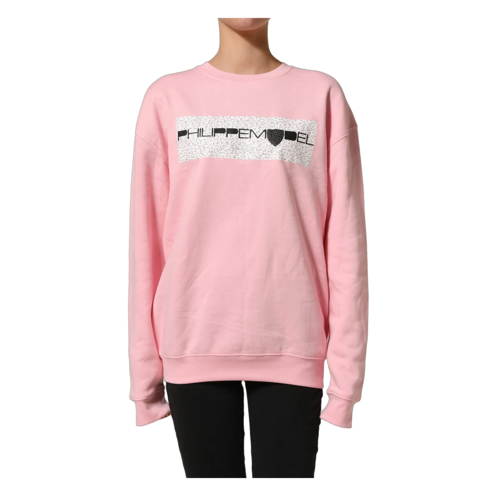 Philippe Model Pink Cotton Logo Long Sleeves Pullover Sweater - L - Image 2