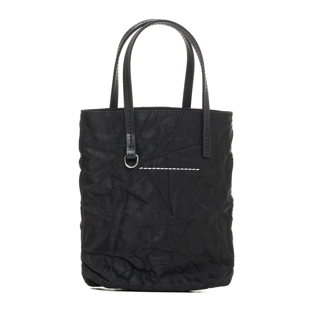 MM6 Maison Margiela Zwarte Mini Tote Tas met Logo Black Dames