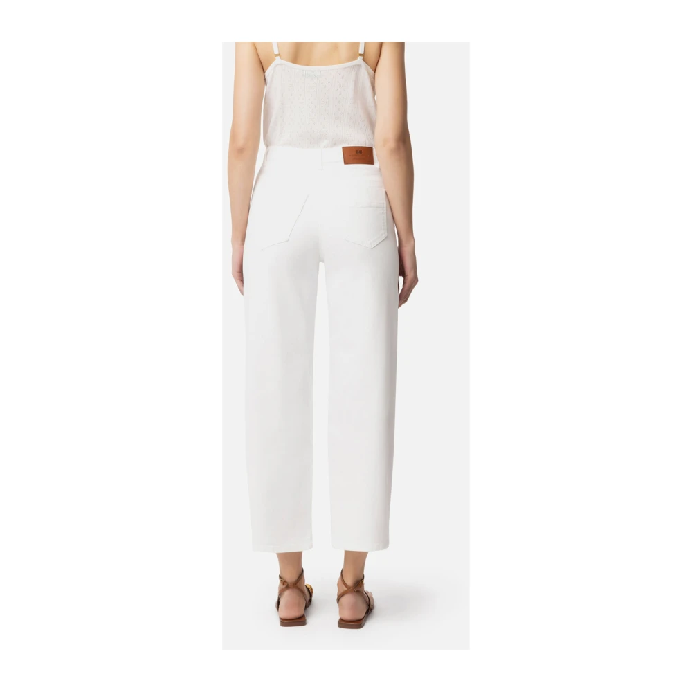 Elisabetta Franchi Palazzo Broek Ivory Elegant Verfijnd Beige Dames
