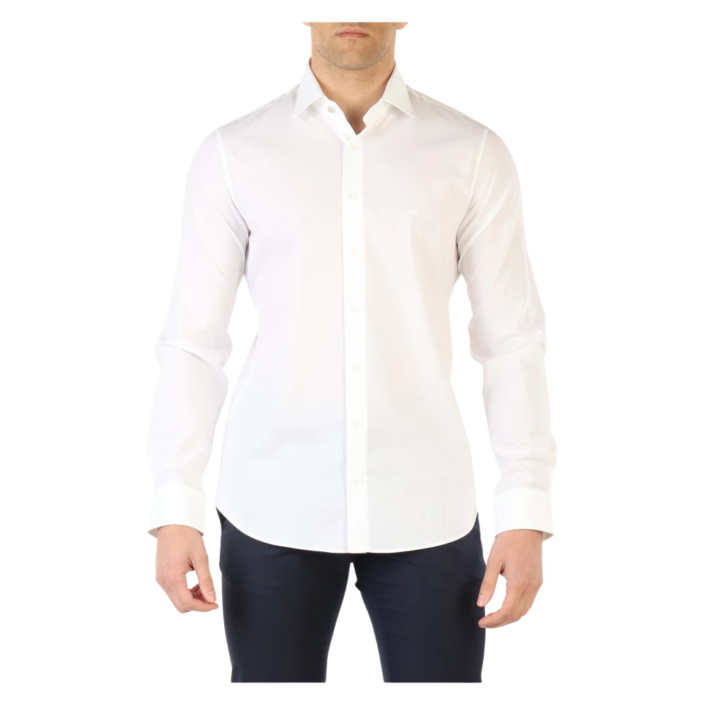 Michael Kors Slim Fit Katoenen Stretch Overhemd White Heren
