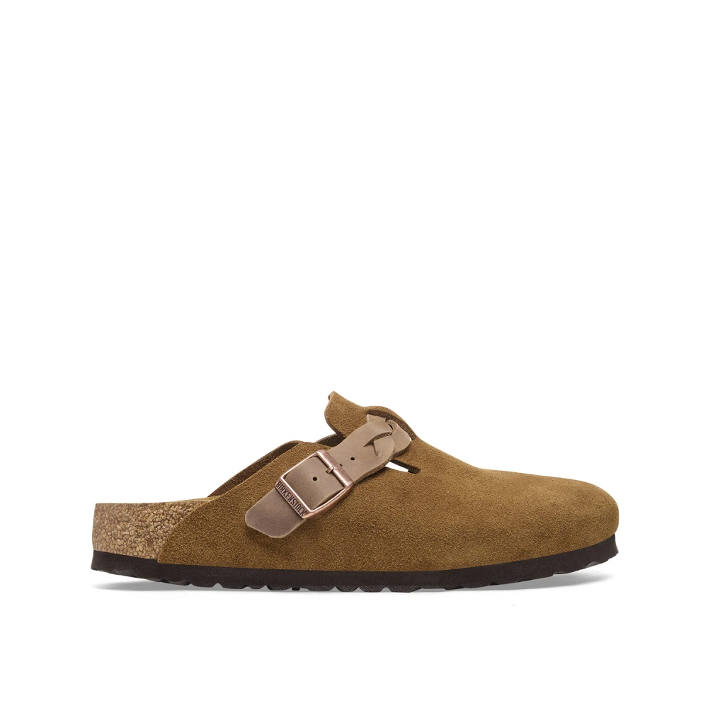 Birkenstock Flätad Rem Läder Träskor Brown, Dam