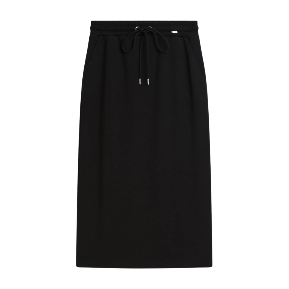 CINQUE Feminine Midi Rok met Korte Splitten Black Dames