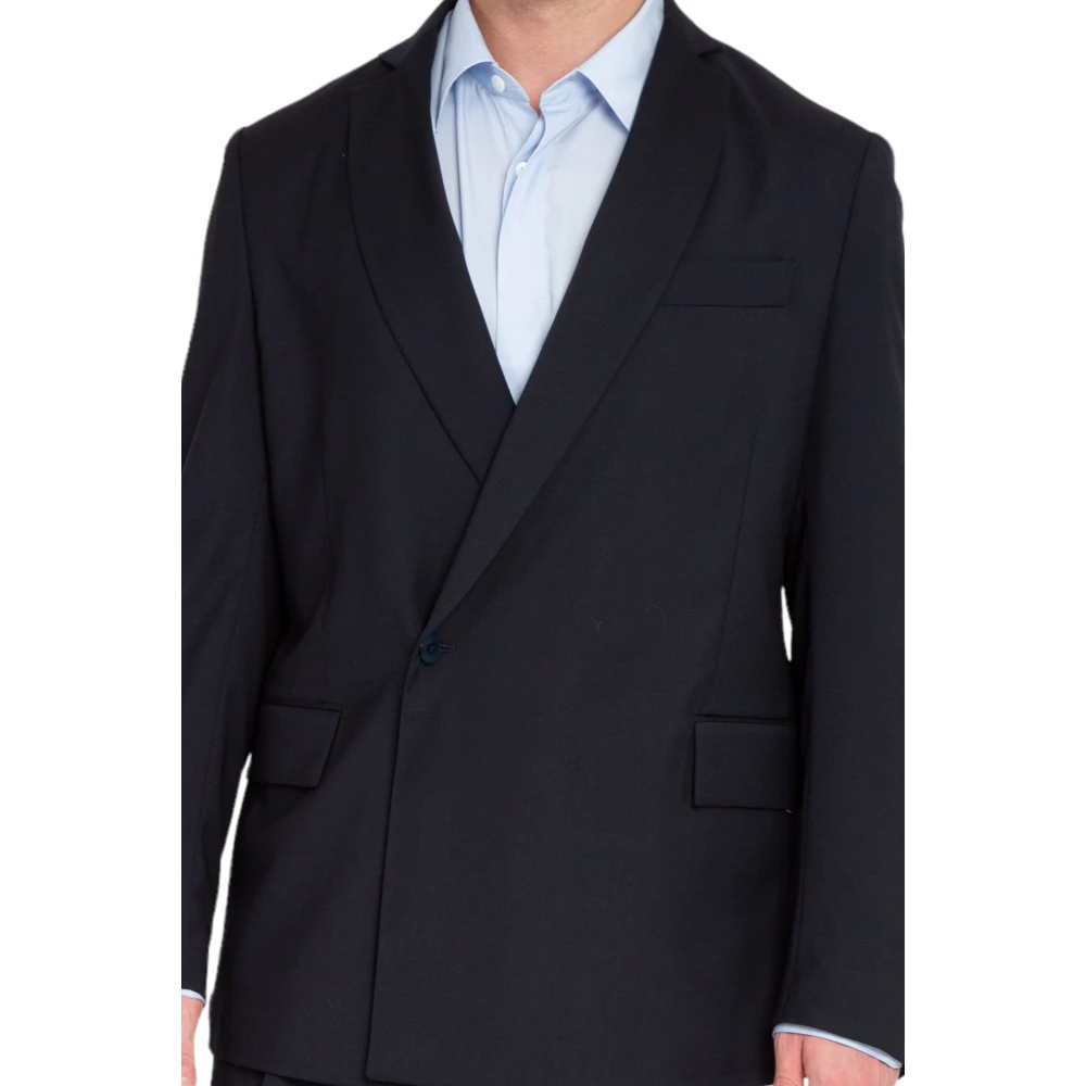 Costumein 1-knoops wollen blazer in 6999 Blue Heren