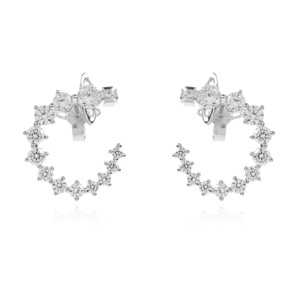 Vivienne Westwood Women's Gray Earrings, One Size, Earrings With Shimmering Crystals