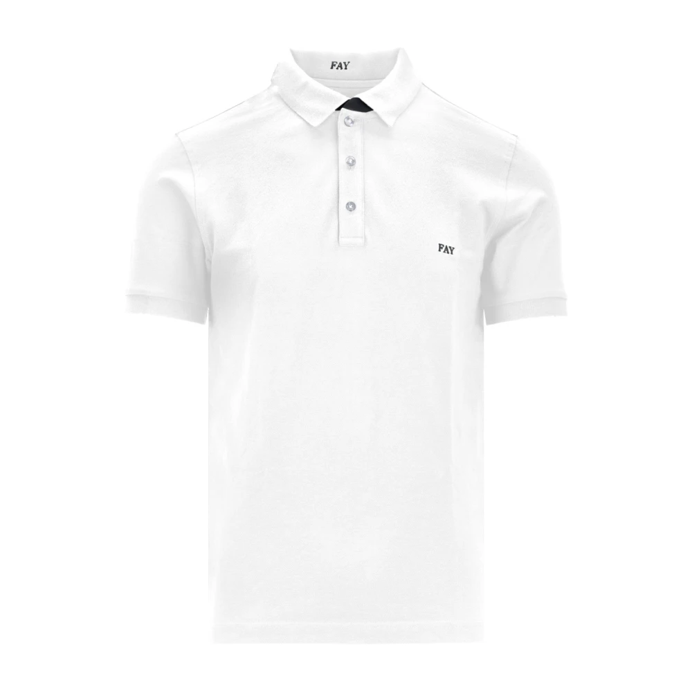 Fay Heren Knoop Polo Shirt White Heren