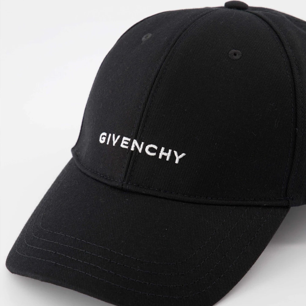 Givenchy Geborduurde Logo Katoenen Pet Black Heren