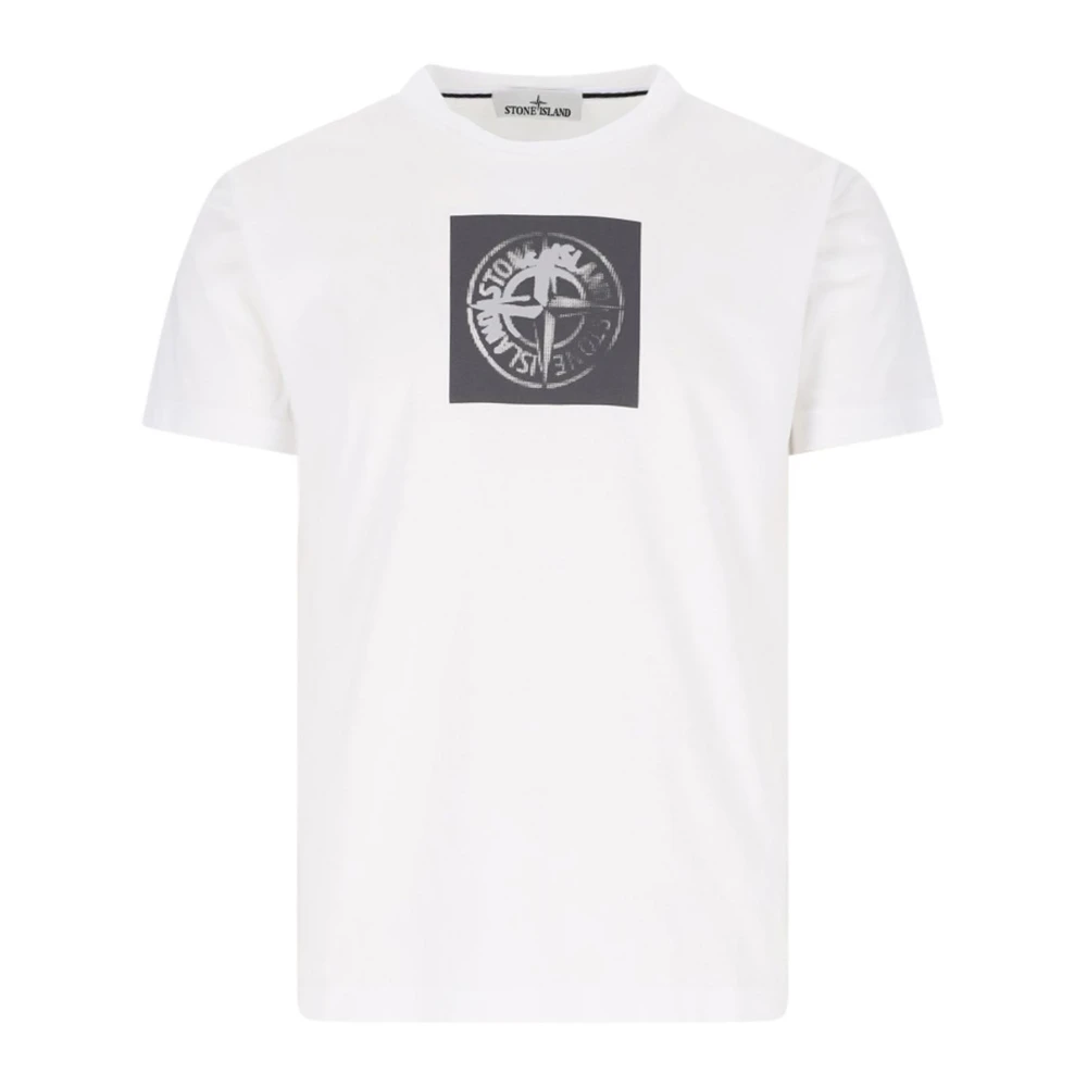 Stone Island T-shirt met logo-print White Heren