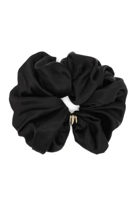 Silkessatin Scrunchie med Gulddetalj