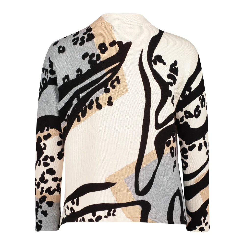 Betty Barclay Dieren Intarsia Gebreide Trui met Hotfix Applicaties Multicolor Dames