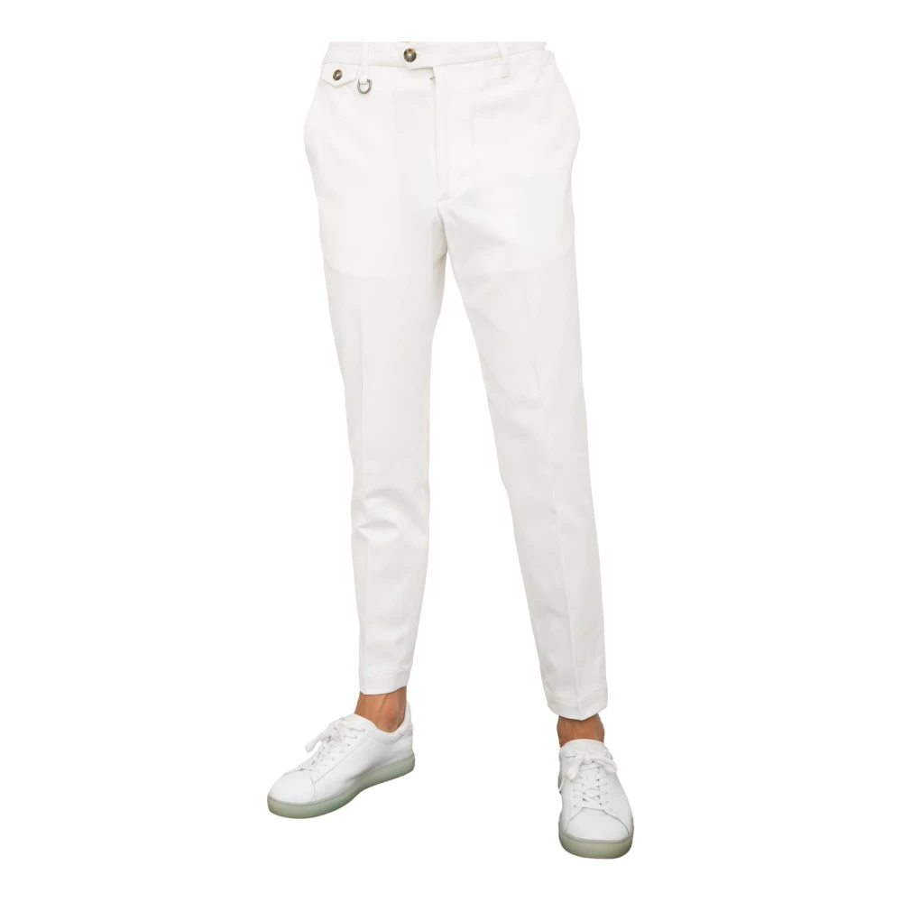 Paolo Pecora Witte Stoffen Broek White Heren