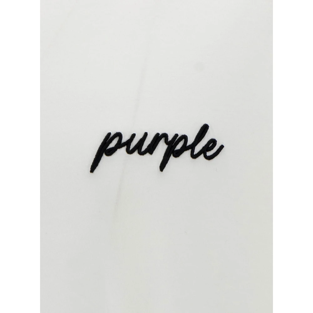 Purple Brand Logo Print T-shirt en Polo in Wit White Heren