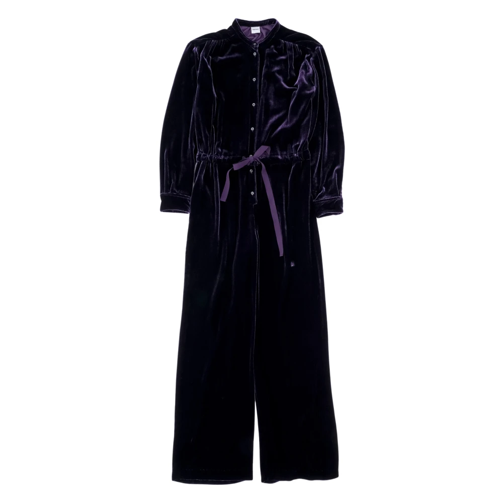 Aspesi Lyxig Lila Sammet Jumpsuit Purple, Dam