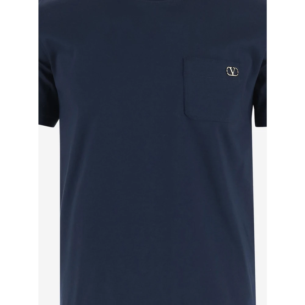 Valentino Garavani Blauwe T-shirts en Polos met Borstzak Blue Heren