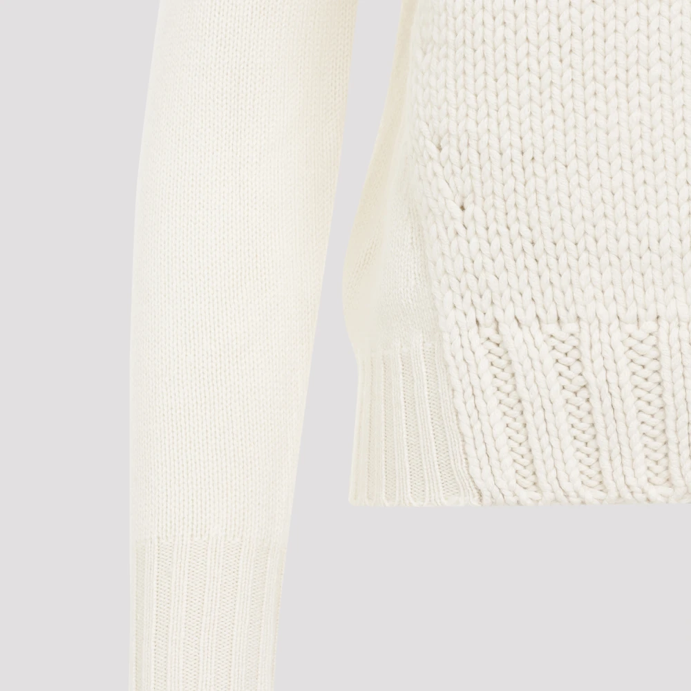 Fabiana Filippi Geribbelde Turtleneck Trui Beige Dames