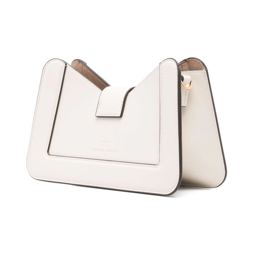 Elisabetta Franchi Crème Schoudertas Stijlvol Model White Dames