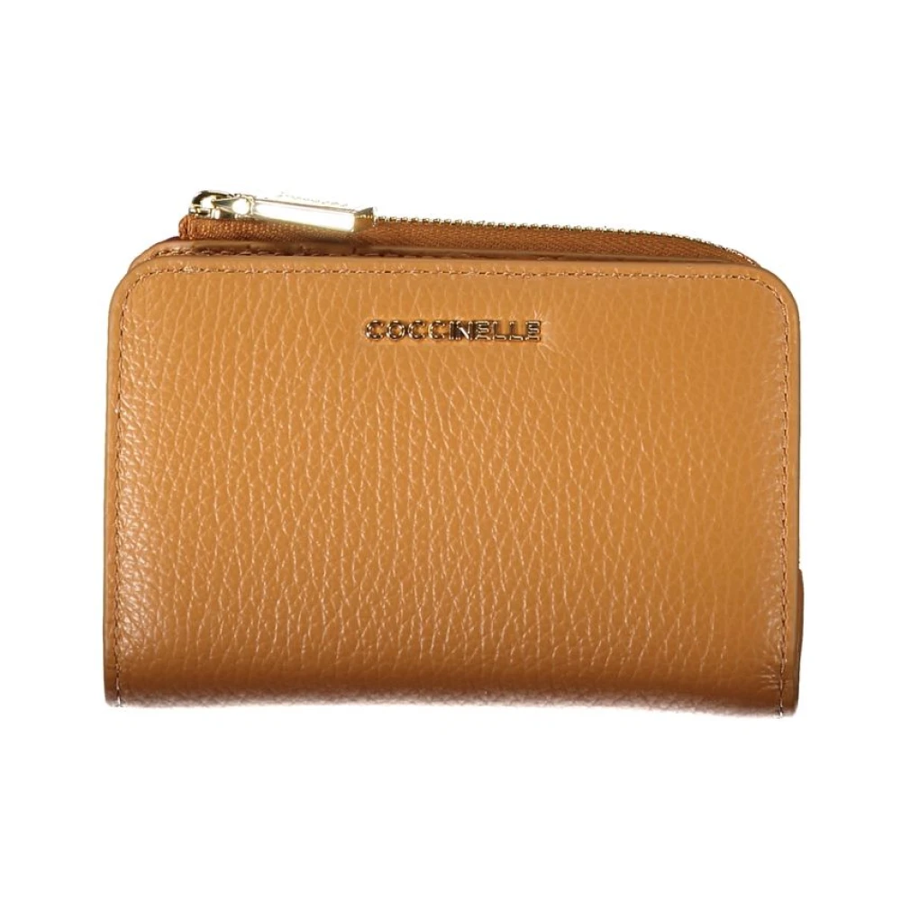 Coccinelle Bruin Leren Portemonnee met Rits en Logo Brown Heren