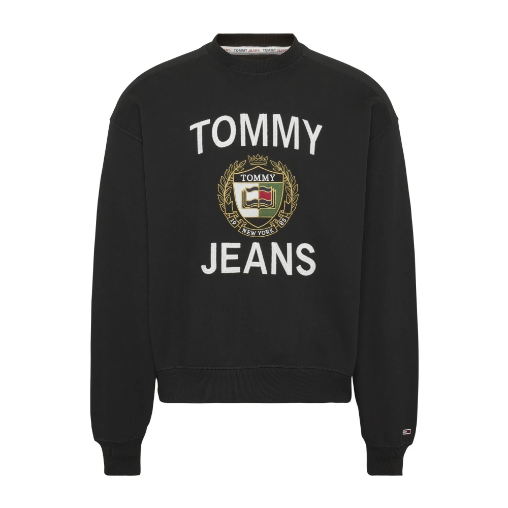 Tommy Jeans Men's Black Cotton Logo Tee - Sweatshirts - Xl - Sweatshirts & Hoodies