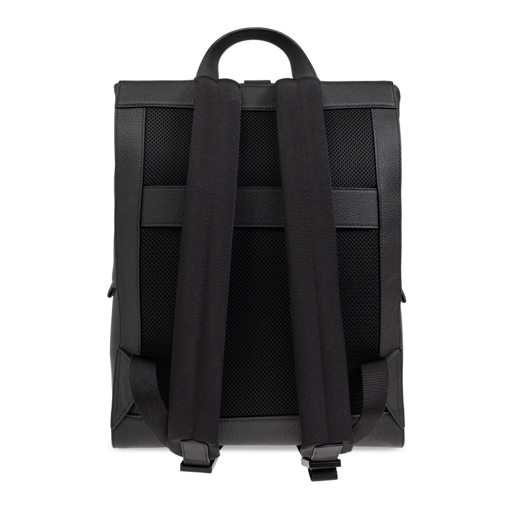 Salvatore Ferragamo Leren rugzak Black Heren