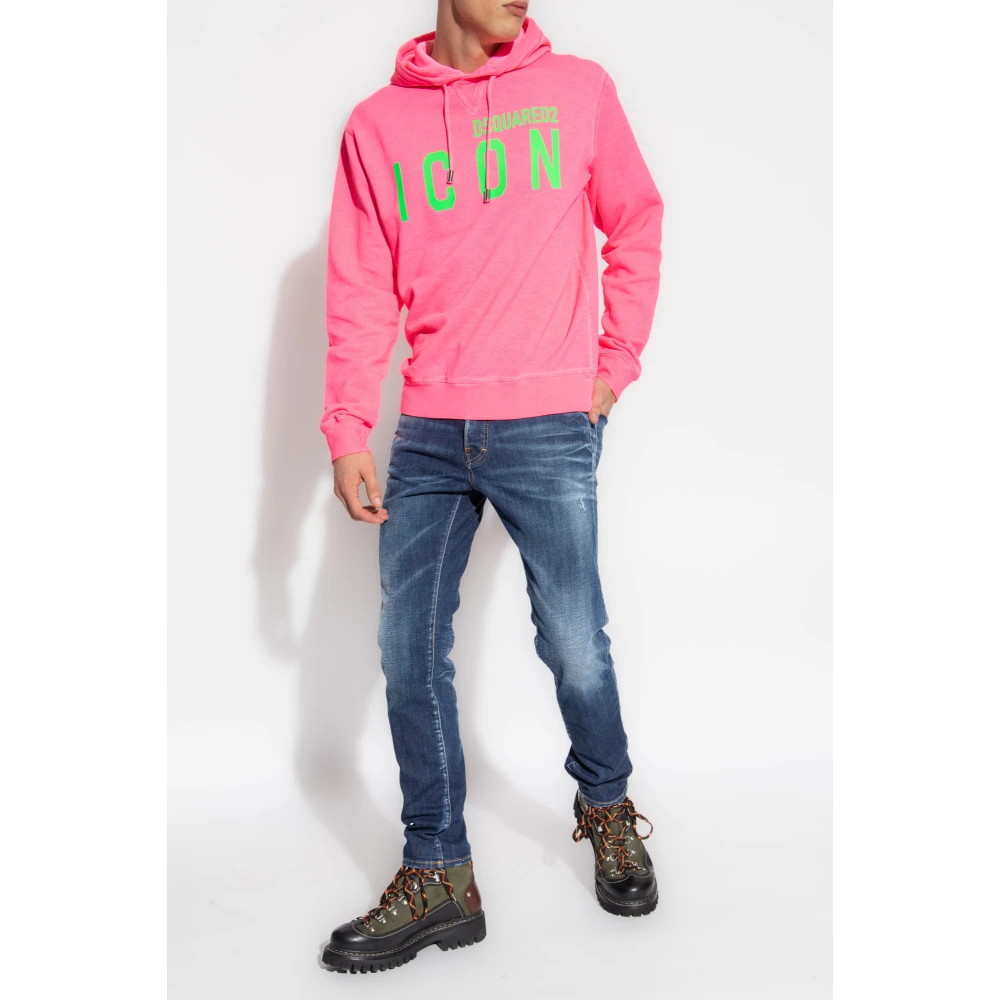 Dsquared2 Hoodie met logo Pink Heren