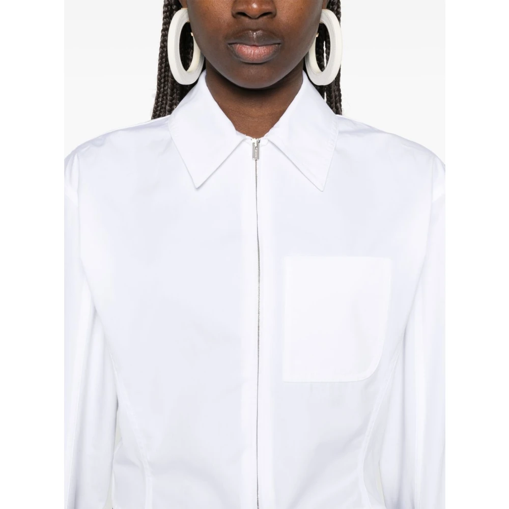 Jacquemus Witte Front Zip Shirt Korte Stijl White Dames