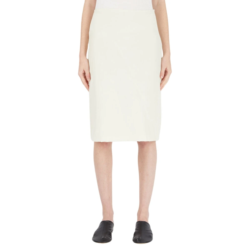 Lemaire Zijde Crepe Hoge Taille Rok White Dames