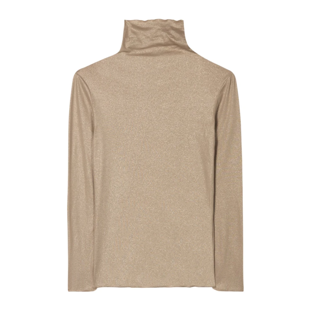 LUISA CERANO Glitter Print Longsleeve T-Shirt Brown Dames