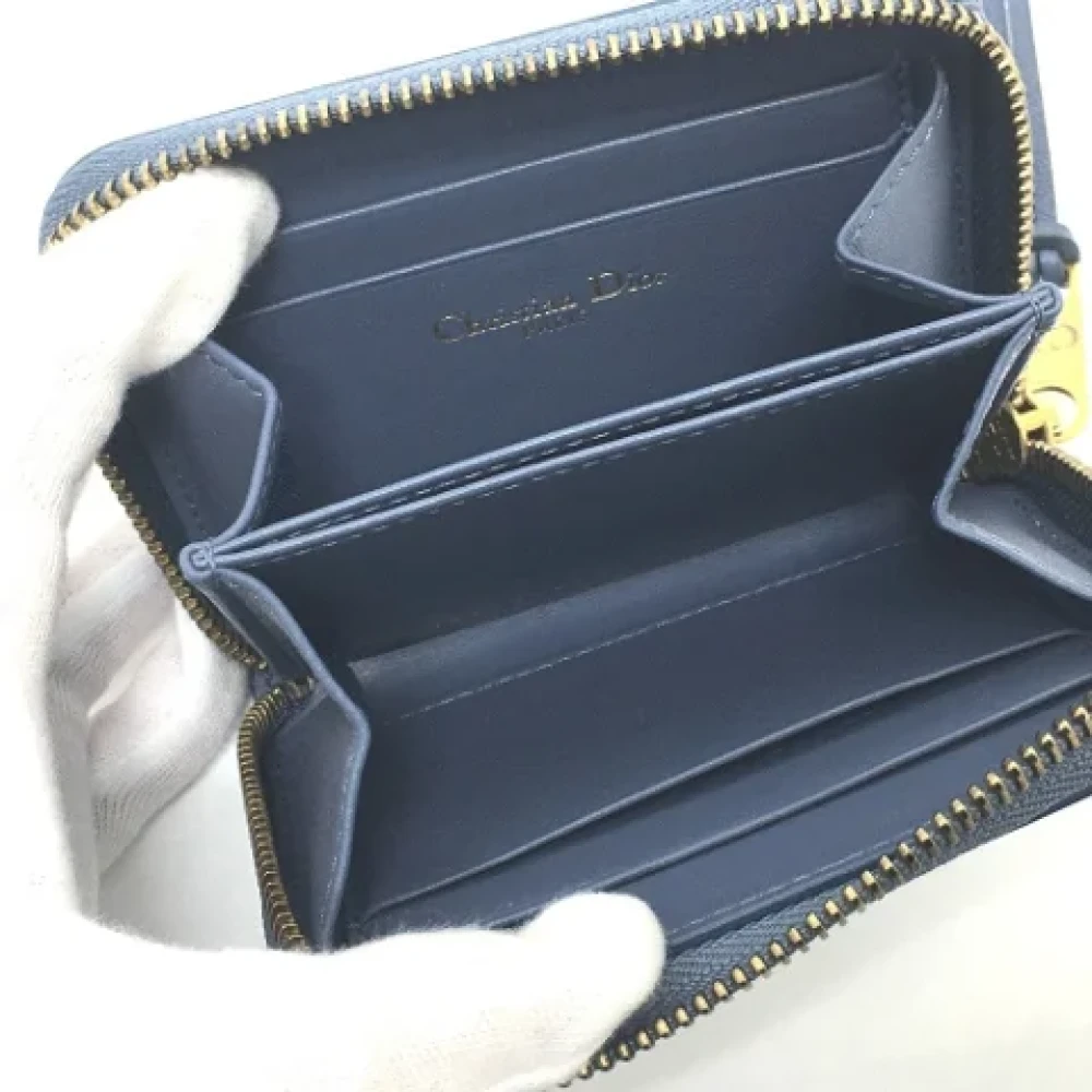 Dior Vintage Pre-owned Leather wallets Blue Dames