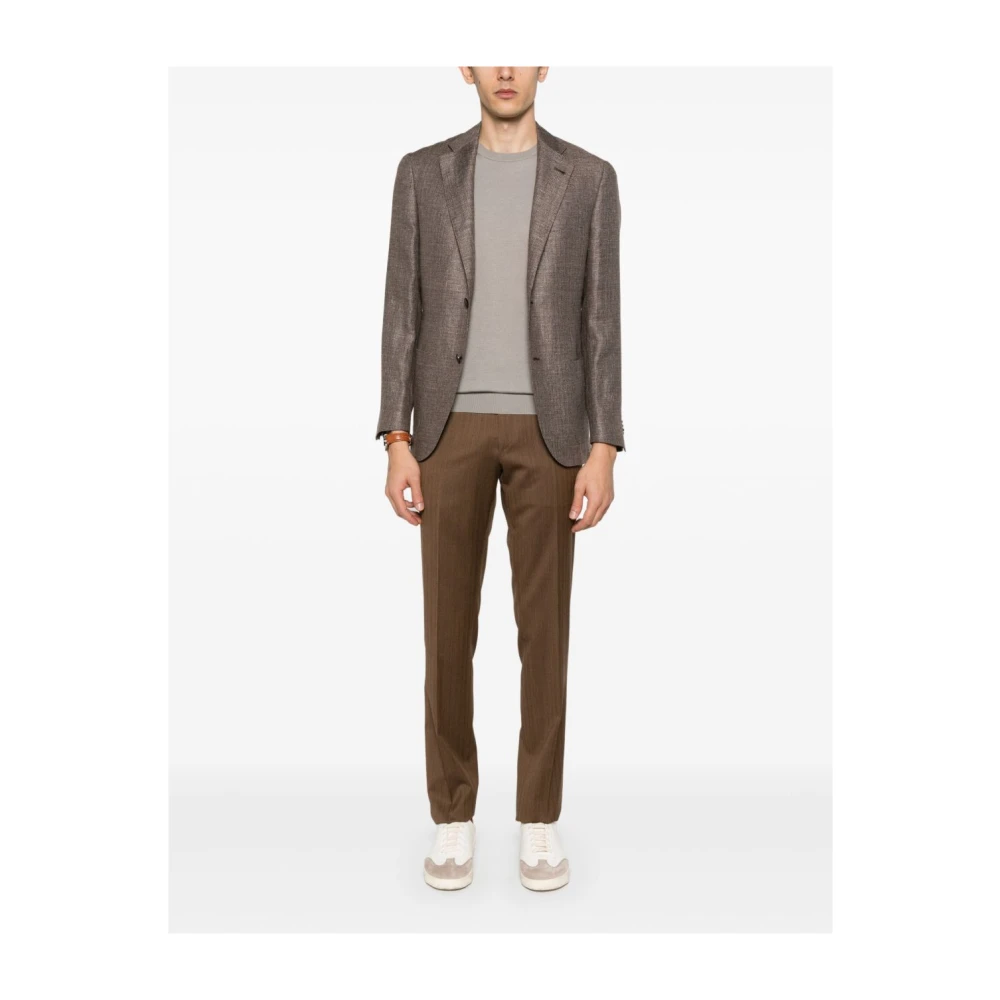 Corneliani Luxe Grijze Zijden Trui Gray Heren