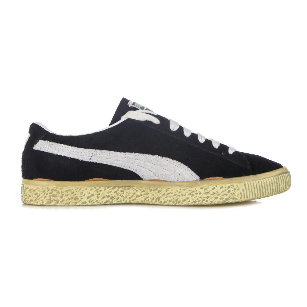Puma Men's Black Sneakers, 12 Uk, Vintage Low Top Trainers /White/Yellow