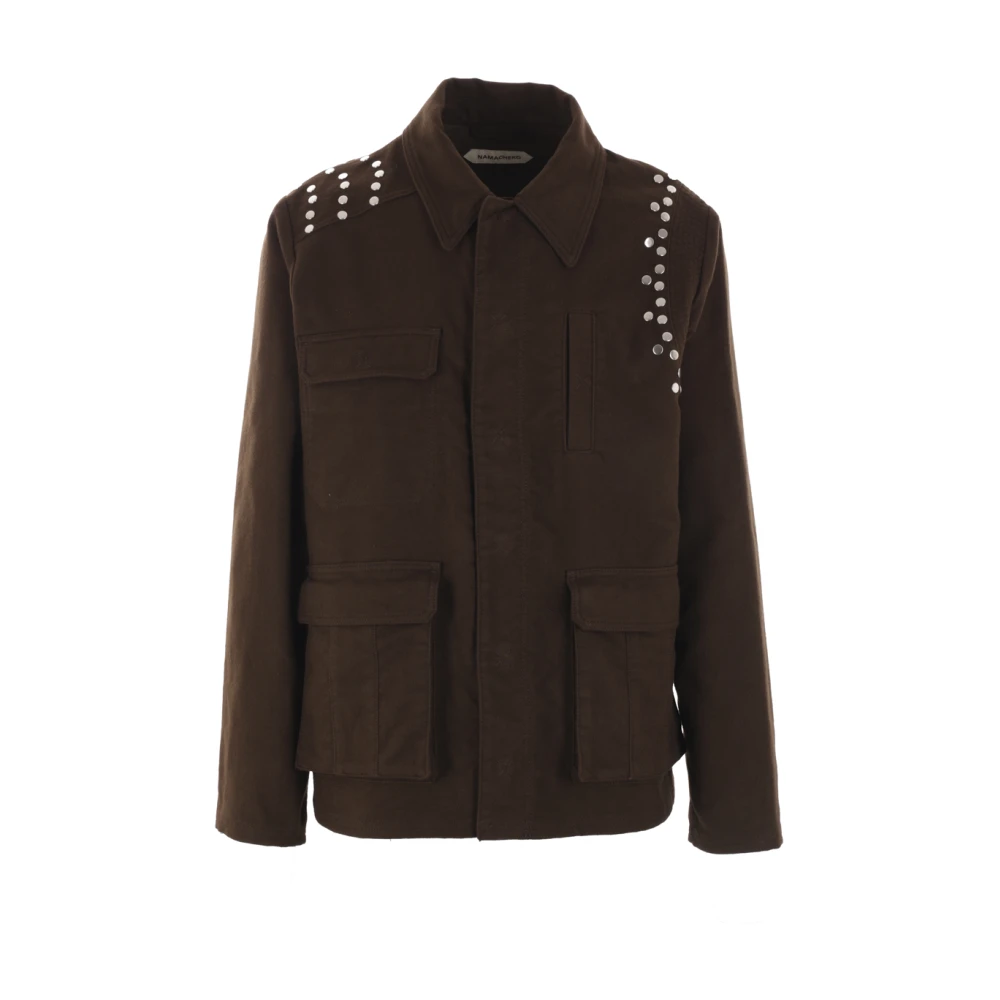 Namacheko Bruine Katoenen Jas met Metalen Studs Brown Heren