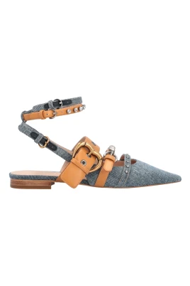 Denim Rhinestone Slingbacks