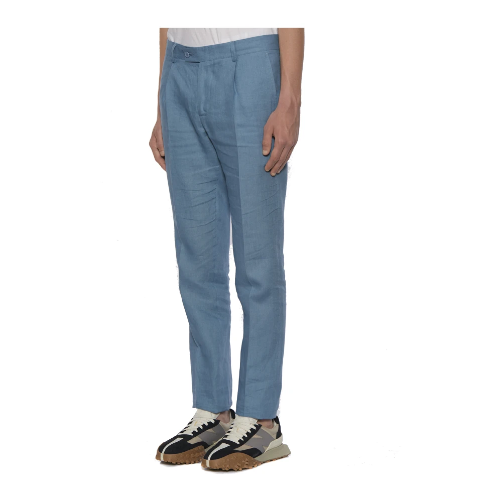 Daniele Alessandrini Linnen Broek Blue Heren