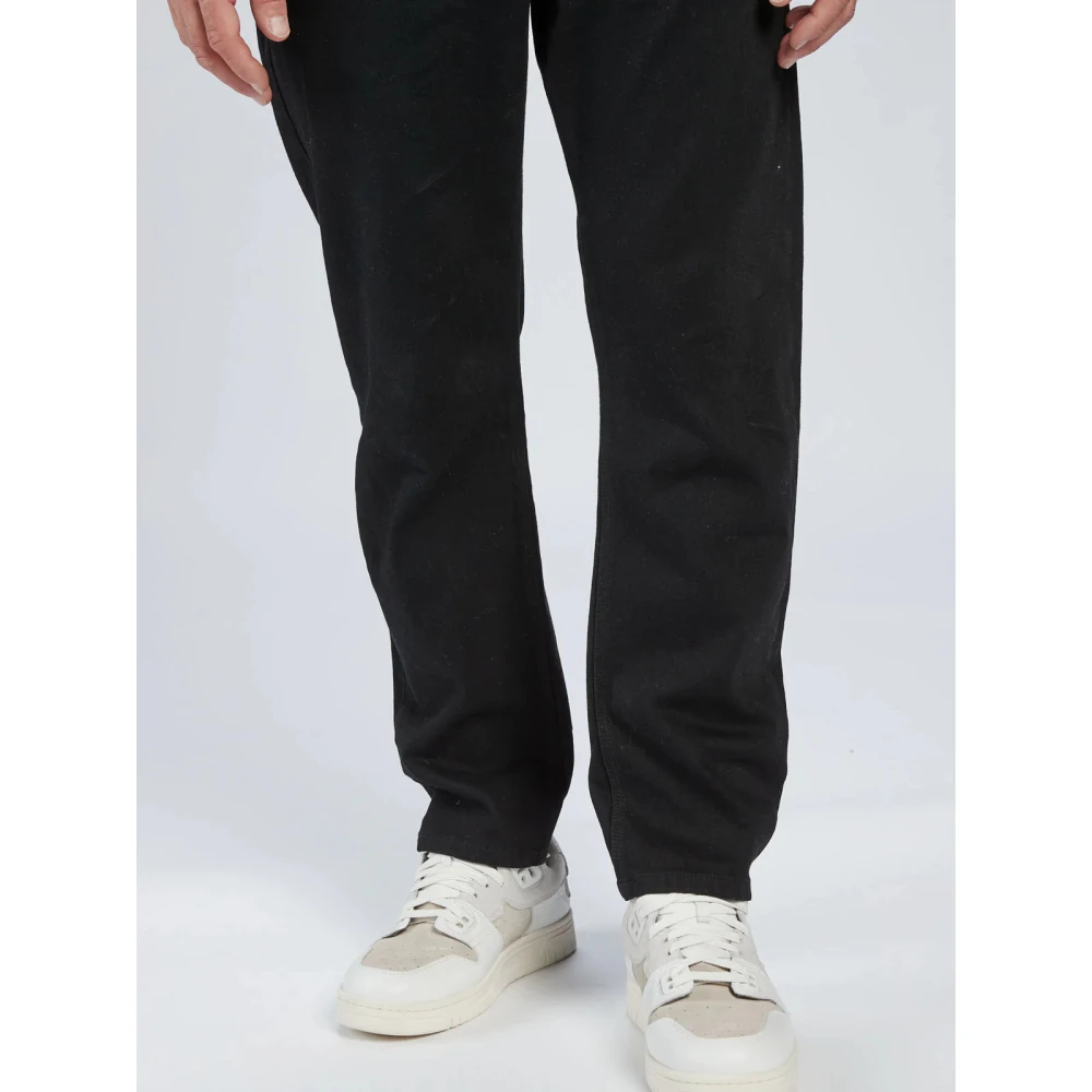 Gabba Losse Tapered Zwarte Jeans met Vijf Zakken Black Heren