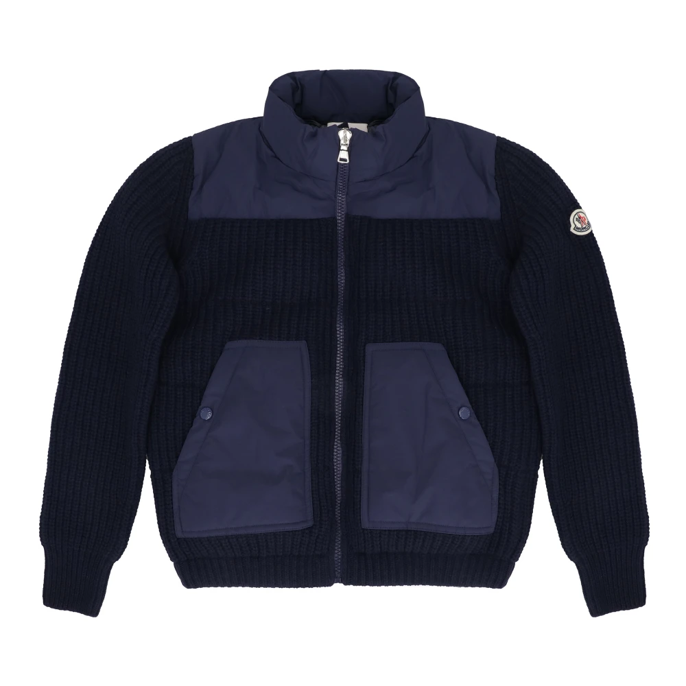 Moncler Vadderad frampanel ullkofta Blue, Pojke