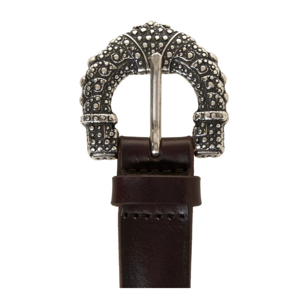 Orciani Bruine Western Riem met Metalen Details Brown Dames