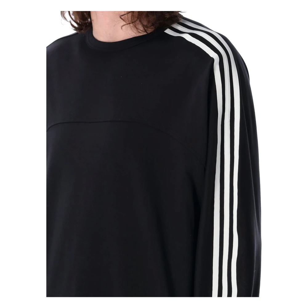 Y-3 Zwarte 3-Stripes Longsleeve T-shirt Black Heren